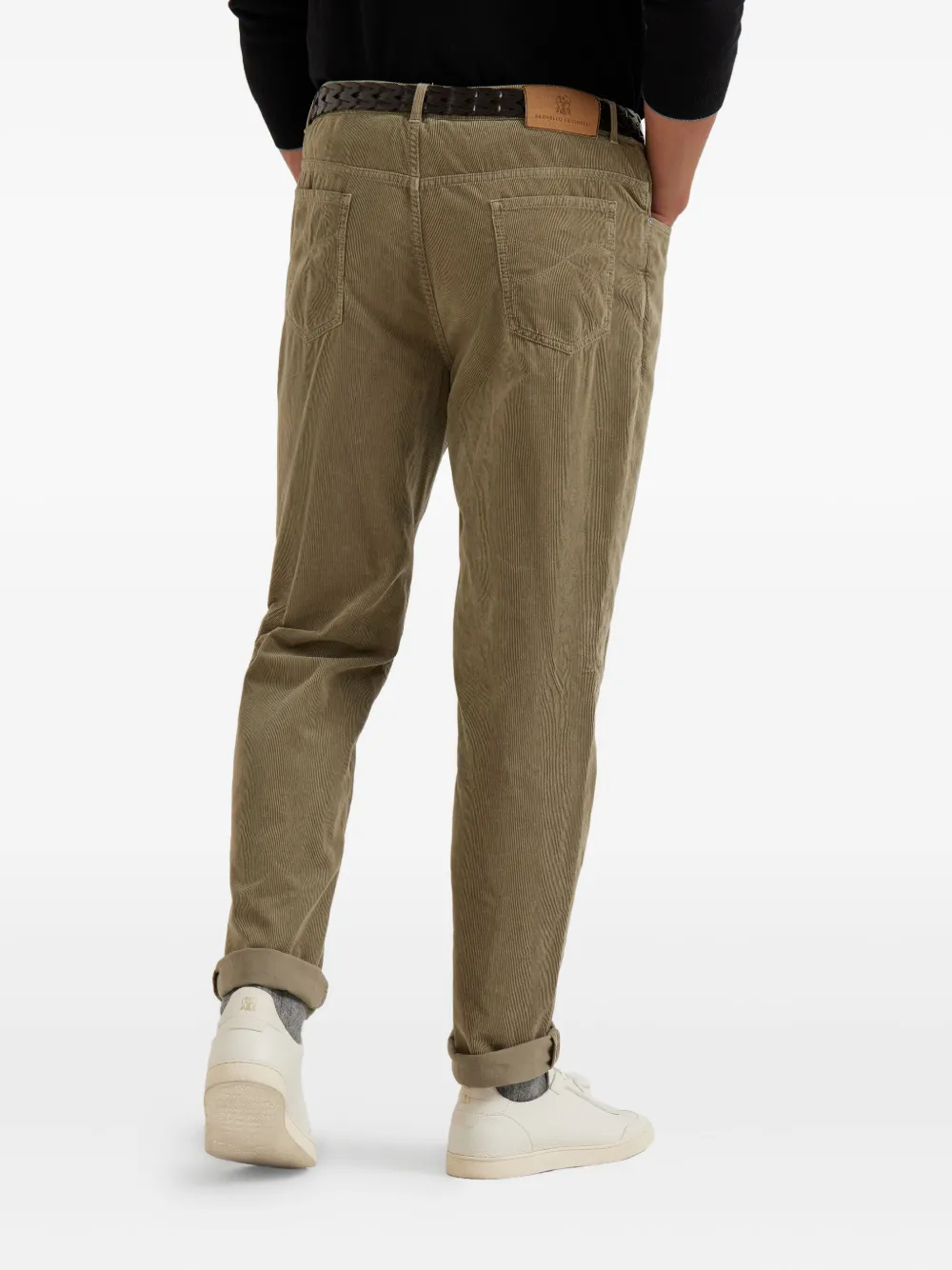 Brunello Cucinelli Broek met riemlussen Groen