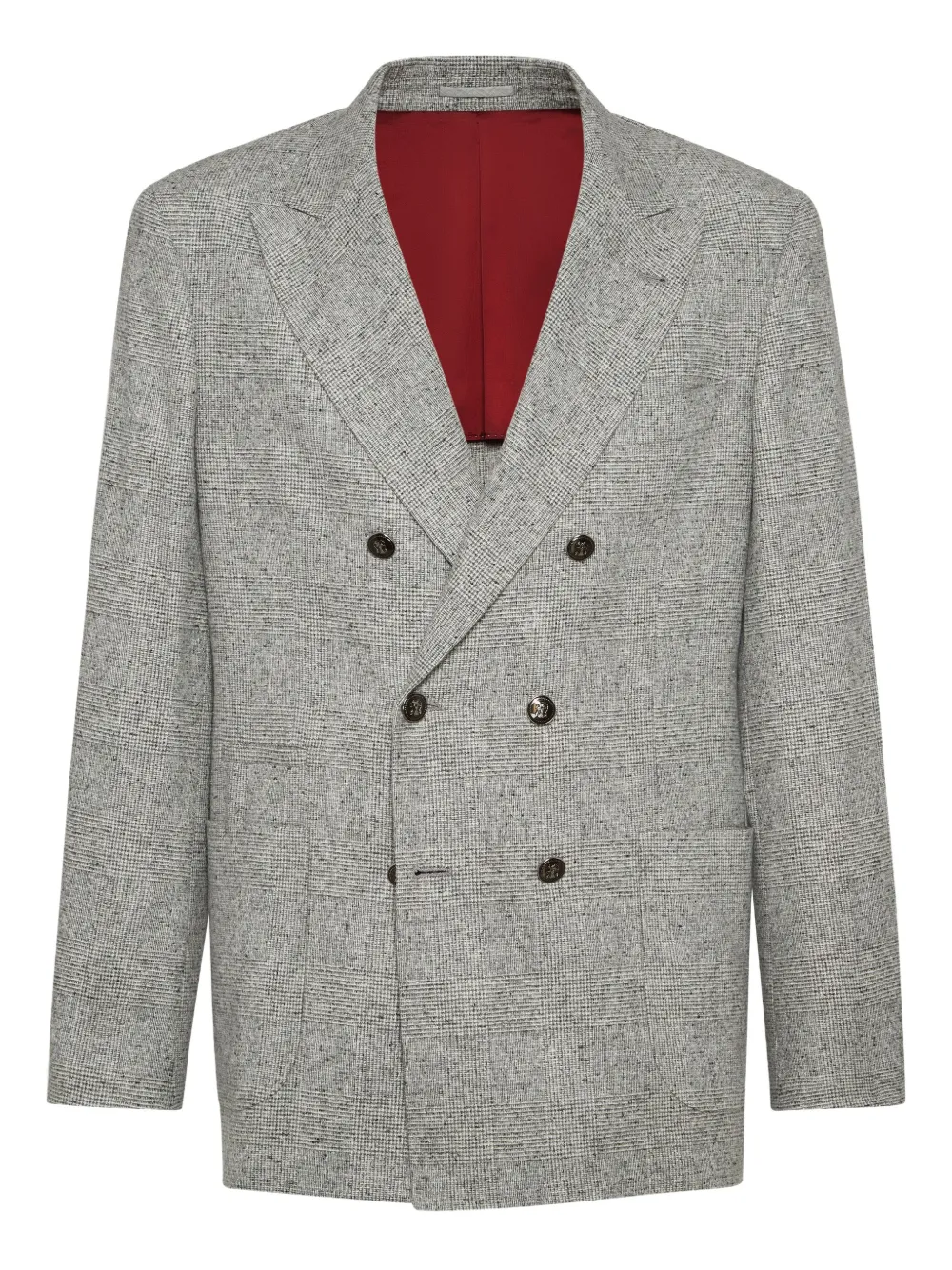 Brunello Cucinelli Prince of Wales blazer | Grey | Image 1
