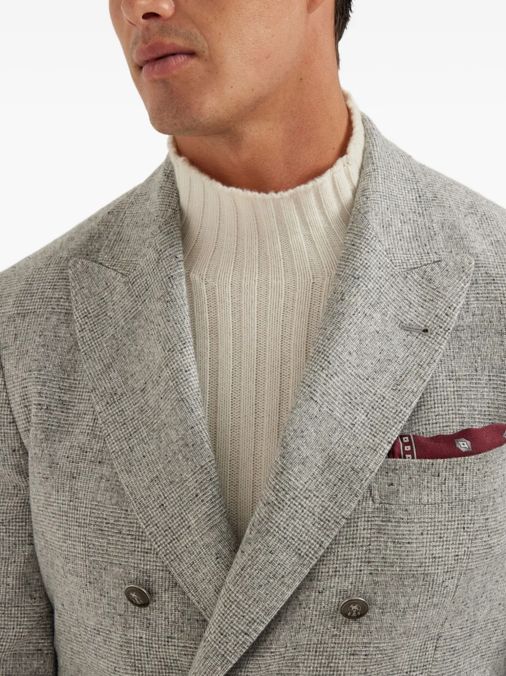 Brunello Cucinelli Geruite blazer Grijs