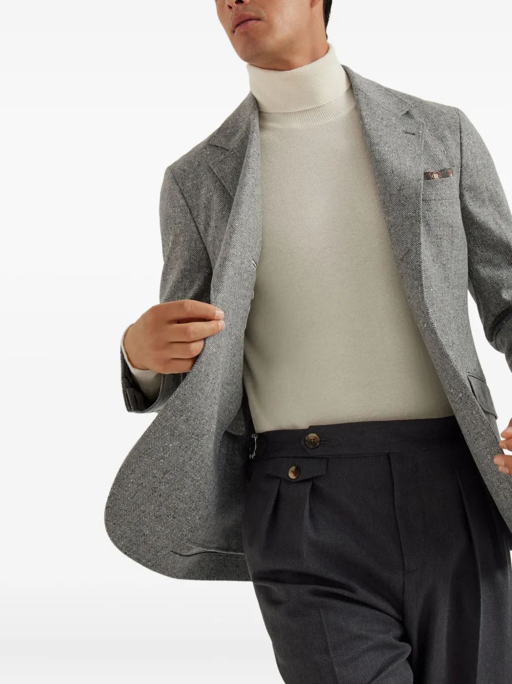 Brunello Cucinelli Blazer met gevlekt effect Grijs