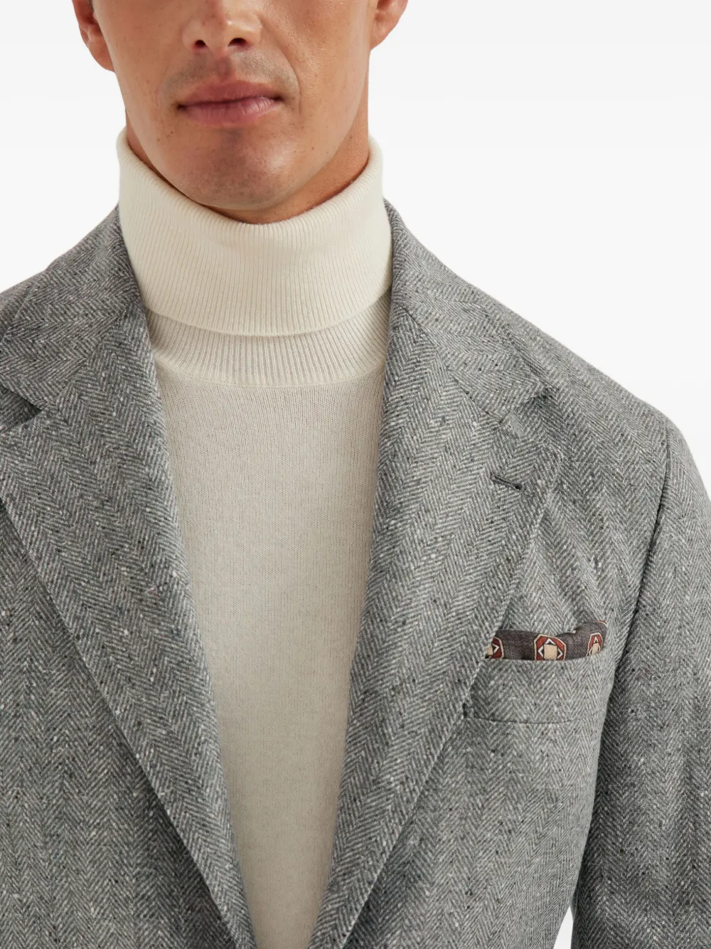 Brunello Cucinelli Blazer met gevlekt effect Grijs