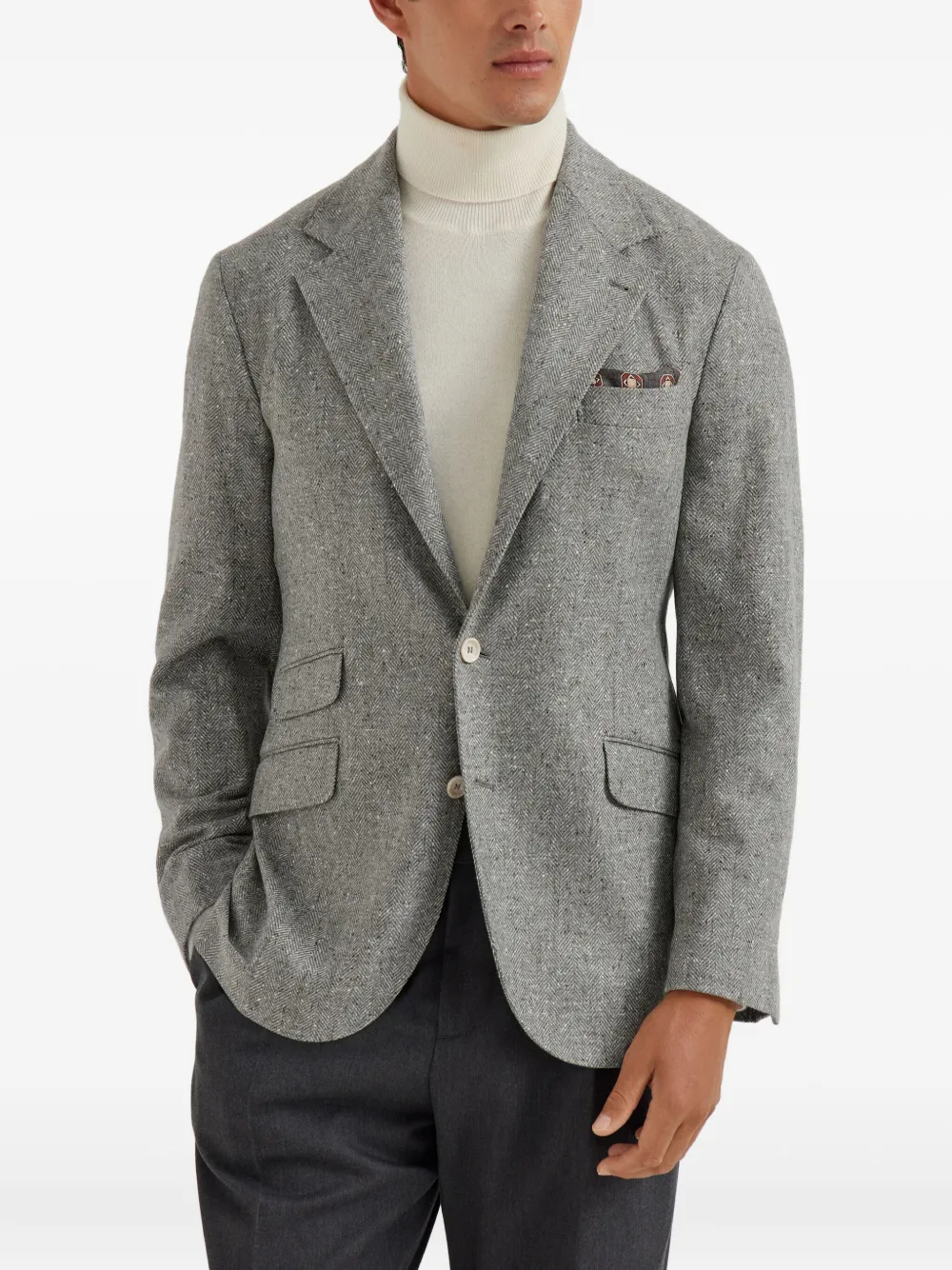 Brunello Cucinelli Blazer met gevlekt effect Grijs