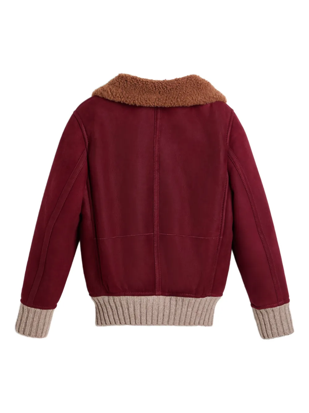 Brunello Cucinelli Kids chamarra bomber con cuello texturizado | rojo | Image 1