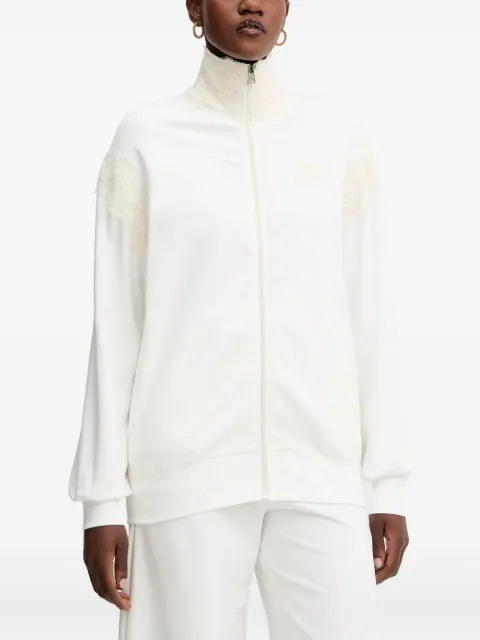 Ermanno Scervino lace-detail zip-up sweatshirt