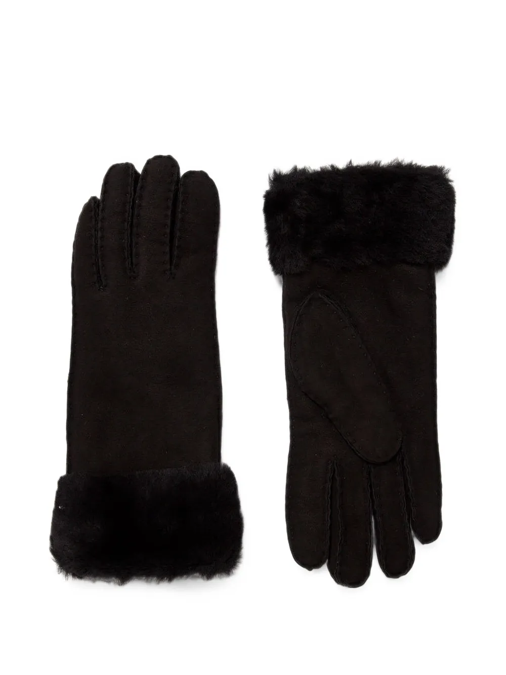 EMU AUSTRALIA Apollo Bay shearling-trim suede gloves - Schwarz