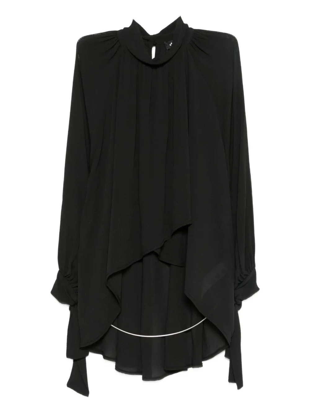 Dixie High-neck Asymmetric Blouse In Black