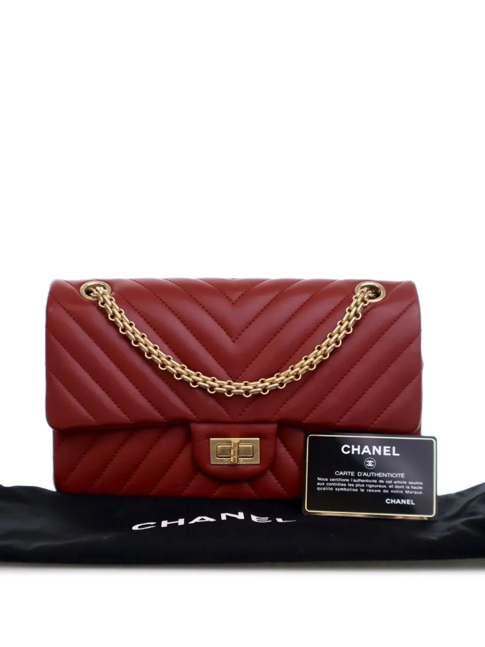 CHANEL Pre-Owned 2017-2018 Reissue 2.55 Chevron Aged Calfskin Double Flap 225 shoulder bag | Pre-Owned | Image 2