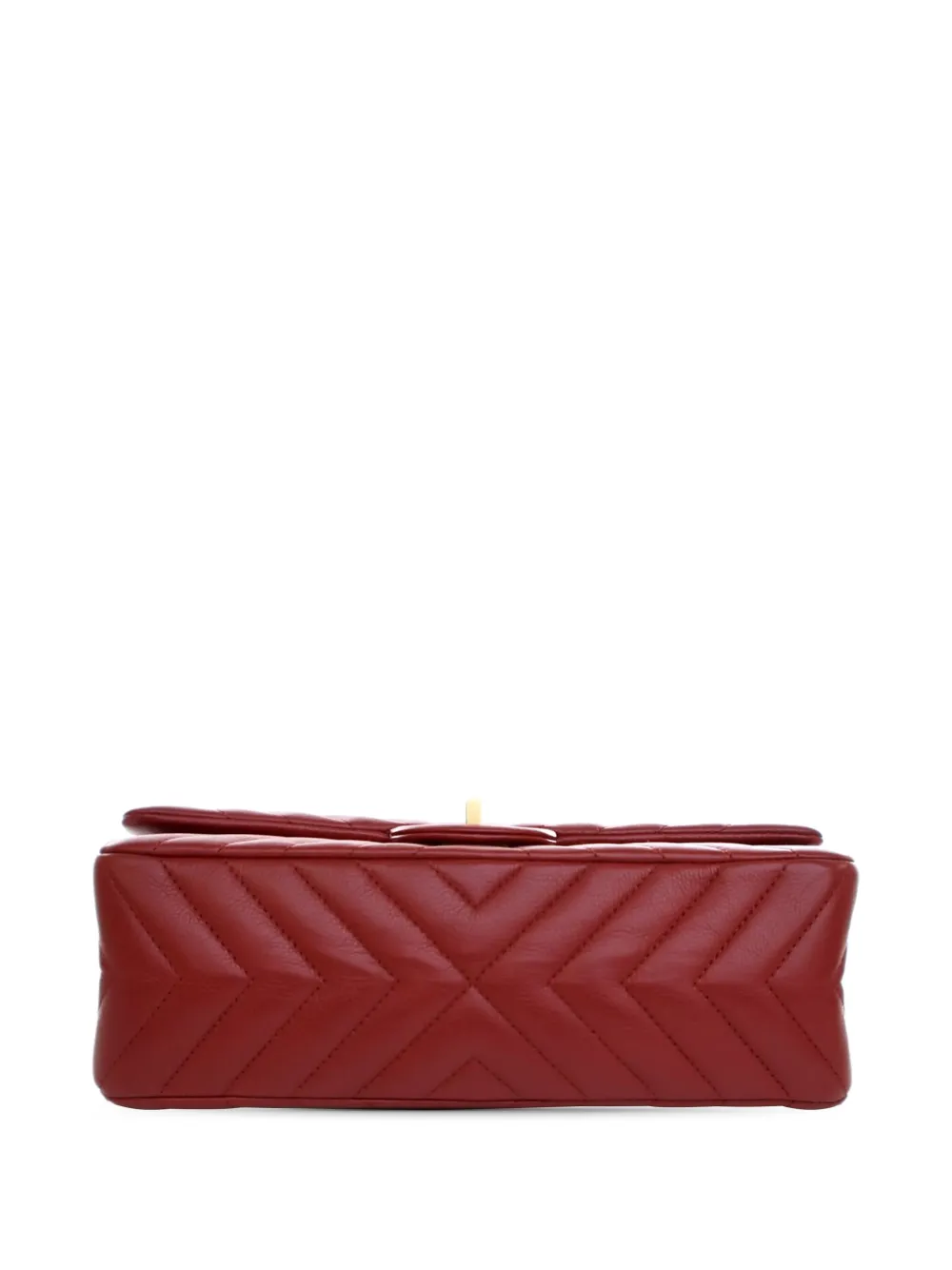 Pre-owned Chanel 2017-2018 Reissue 2.55 Chevron Aged Calfskin Double Flap 225 Shoulder Bag In Red