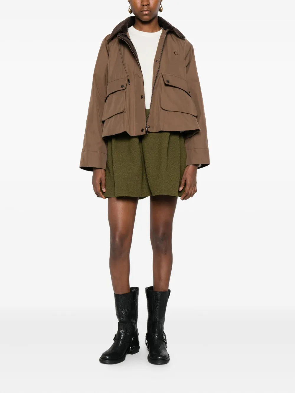 Dixie Corduroy-collar Jacket In Brown