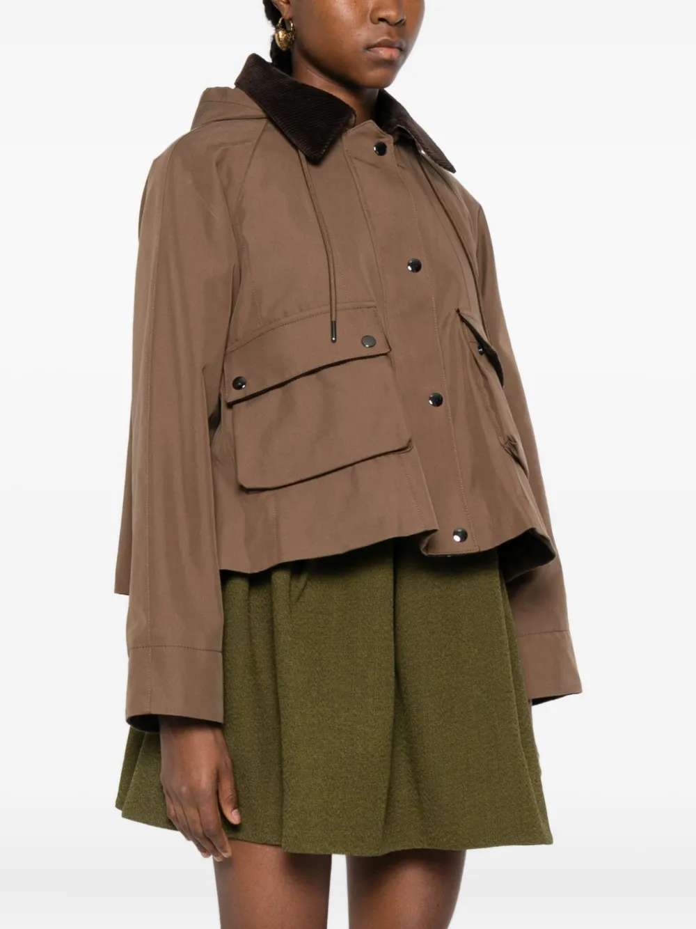 Dixie Corduroy-collar Jacket In Brown