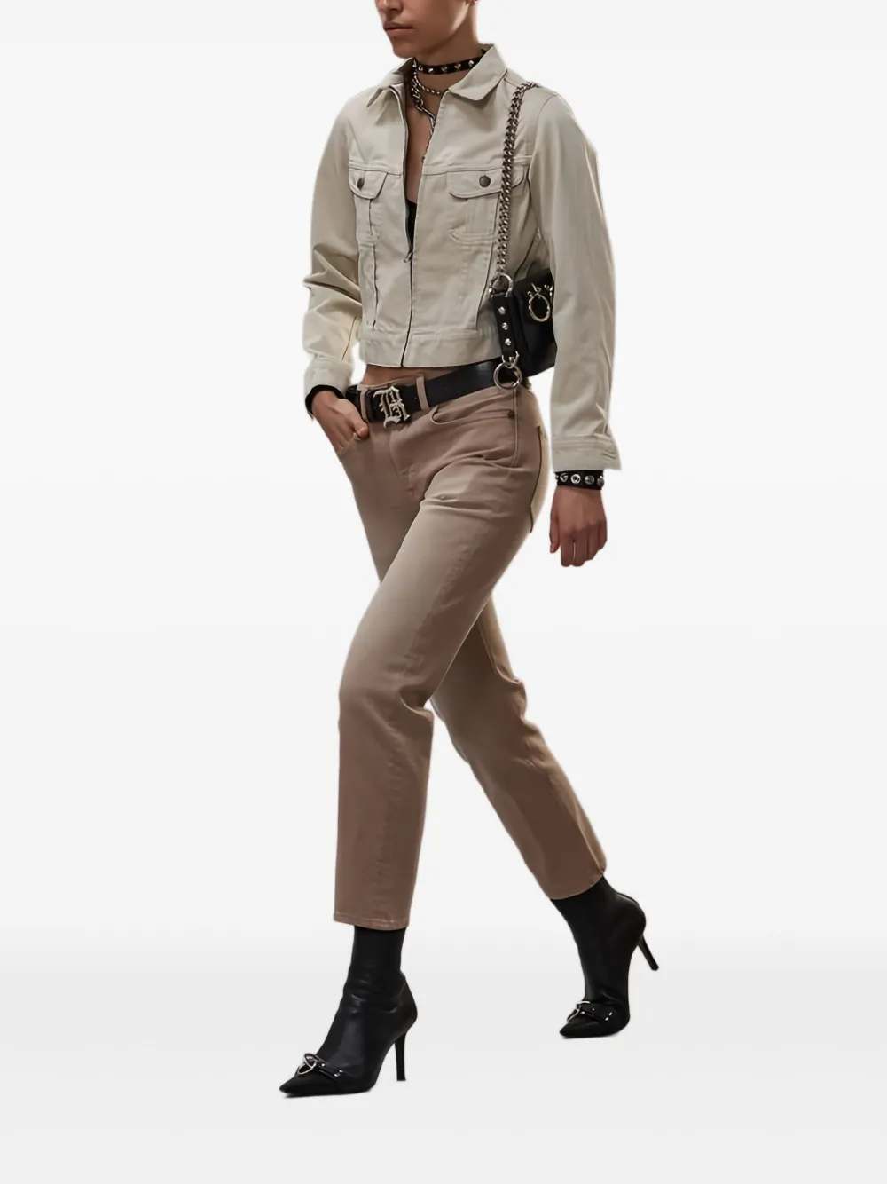 R13 Romeo jeans met vijf zakken Bruin