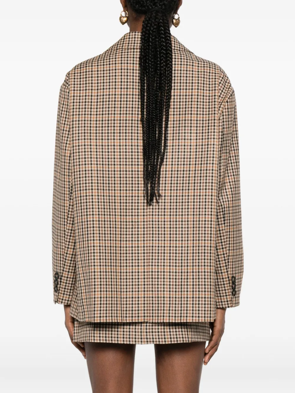 Dixie Plaid Wool Jacket In Brown