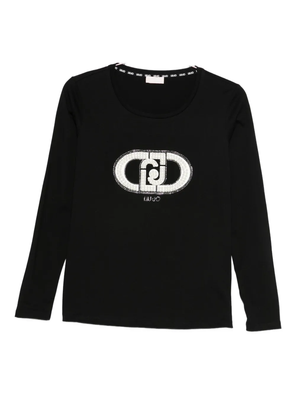 Liu •jo Logo-appliqué T-shirt In Black