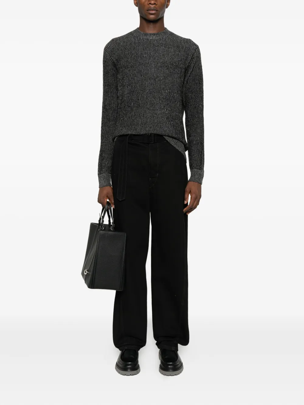 Antony Morato striped ribbed-knit jumper - Zwart