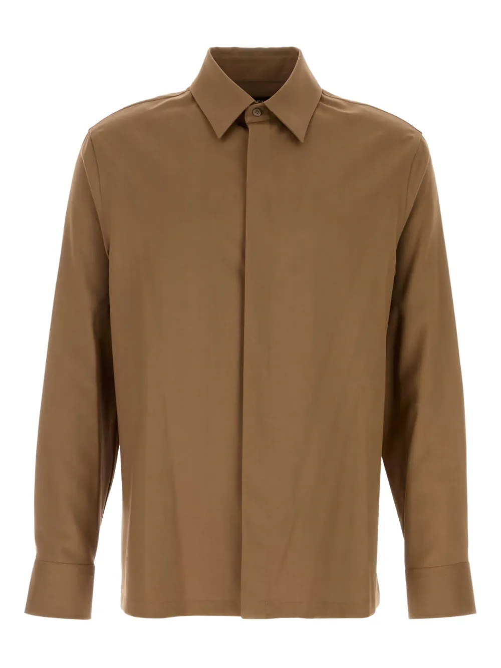 FENDI buttoned long-sleeve shirt | Brown | Image 1