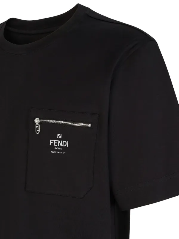 FENDI zip-pocket T-shirt | Black | FARFETCH