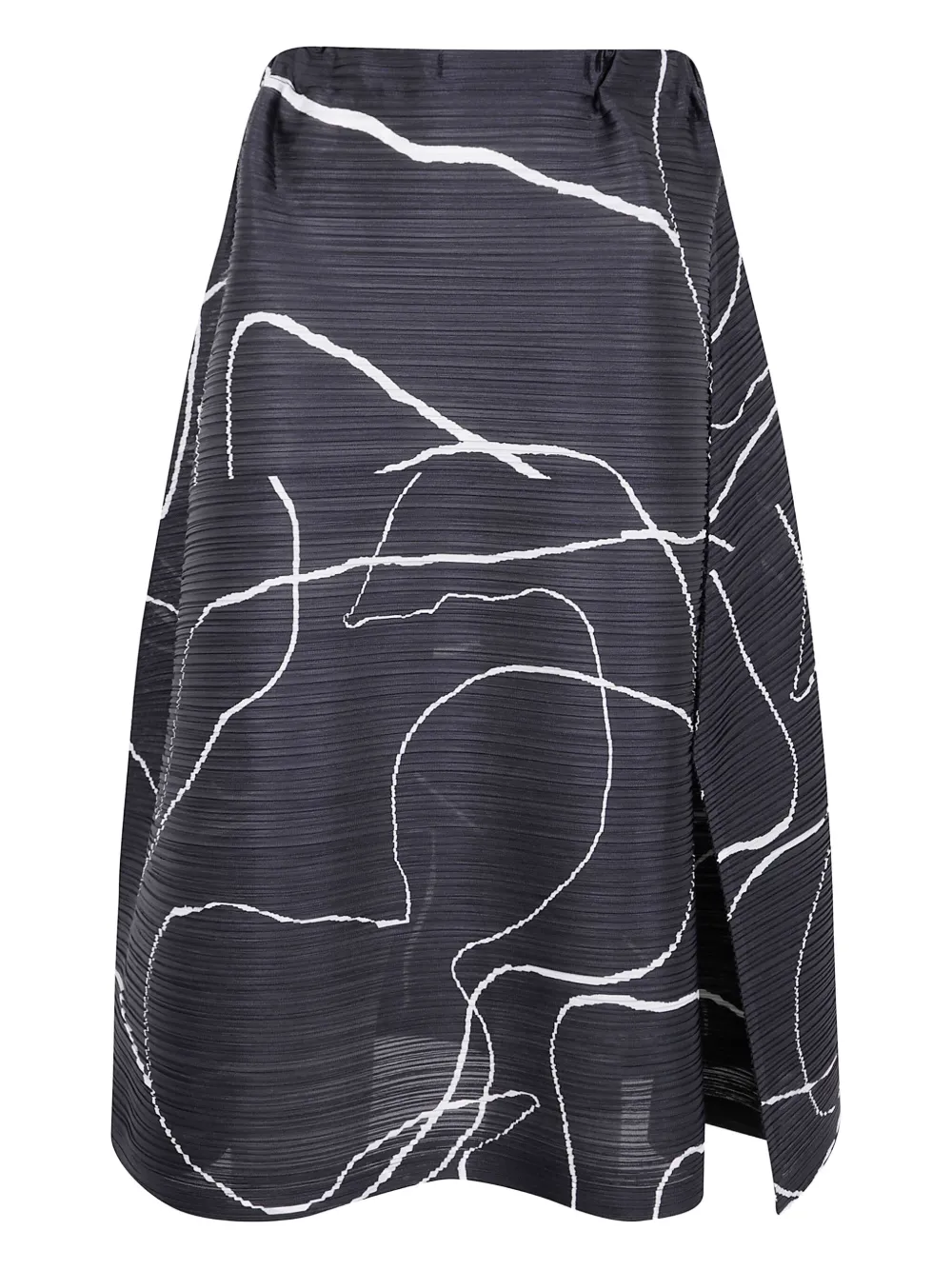 Pleats Please Issey Miyake pleated midi skirt - Zwart