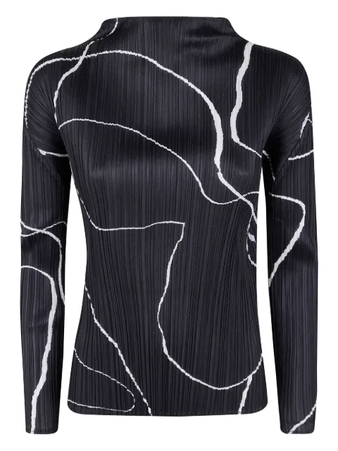 Pleats Please Issey Miyake mock-neck pleated top