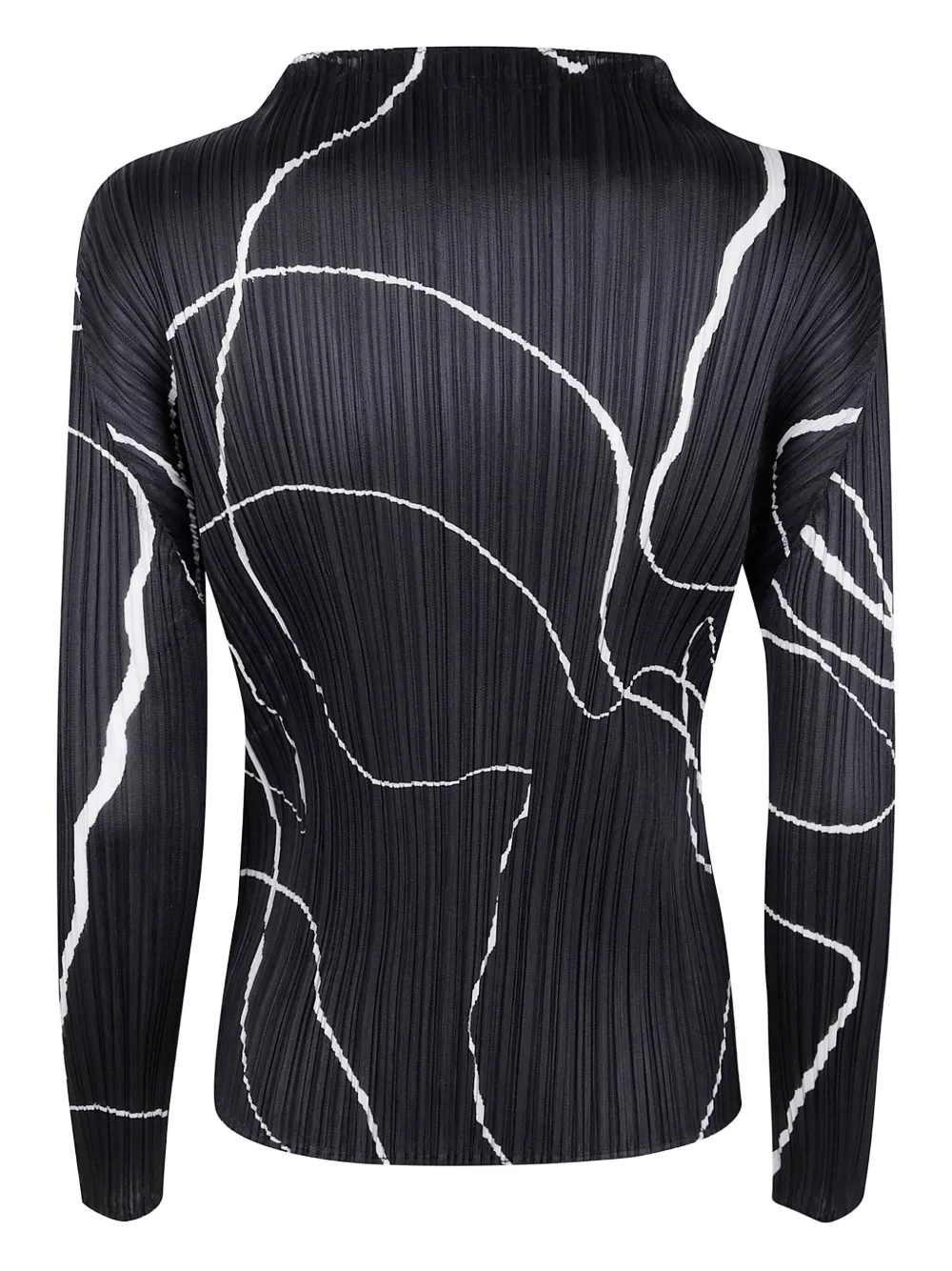 Pleats Please Issey Miyake mock-neck pleated top - Zwart
