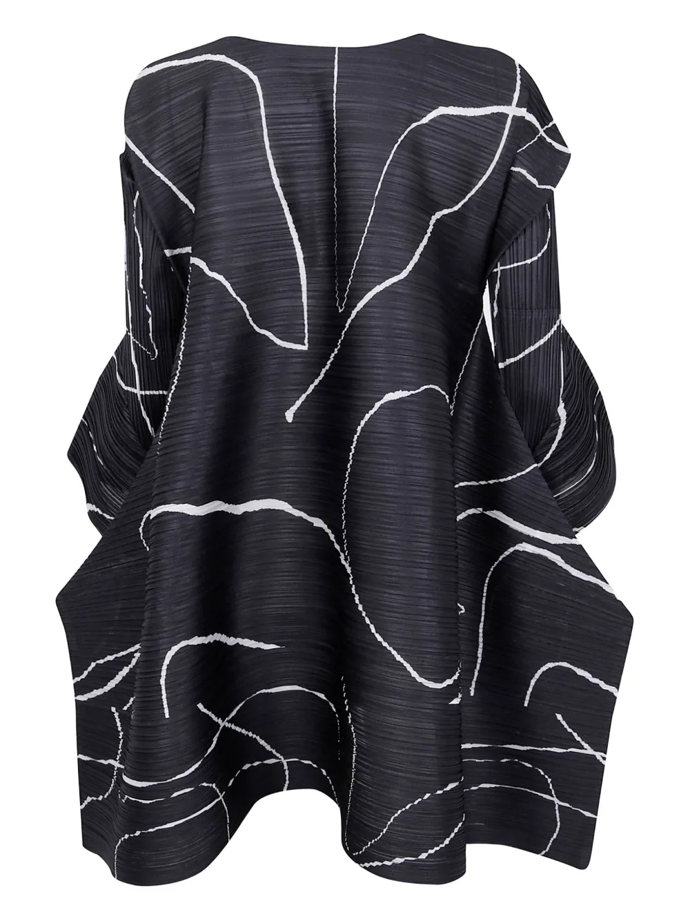 Pleats Please Issey Miyake graphic-print pleated tunic - Zwart