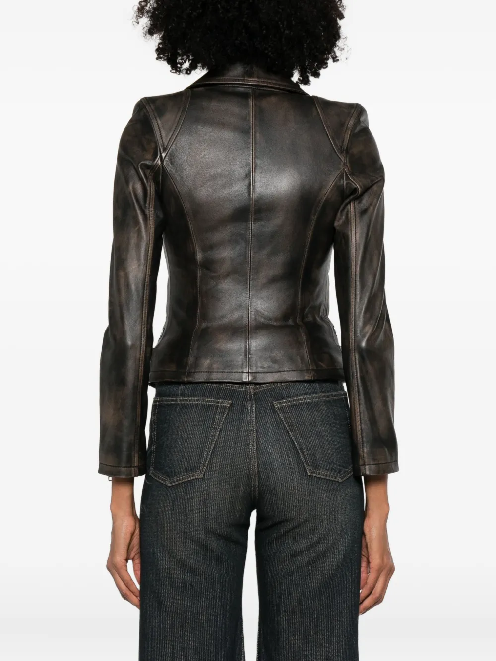 Sword 6.6.44 Zip-up Leather Jacket In Black