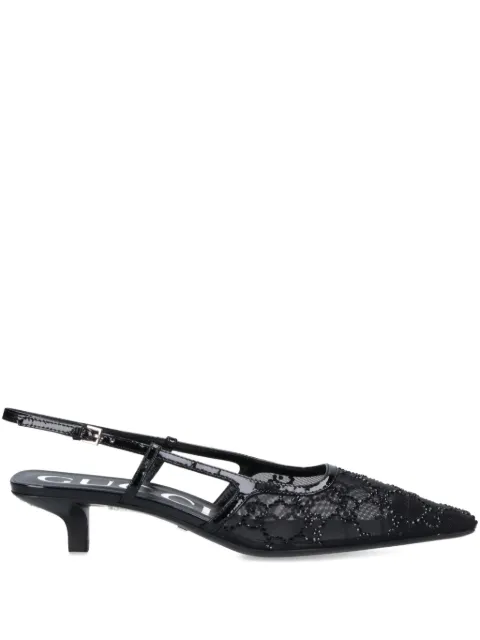 Gucci 35mm crystal slingback pumps
