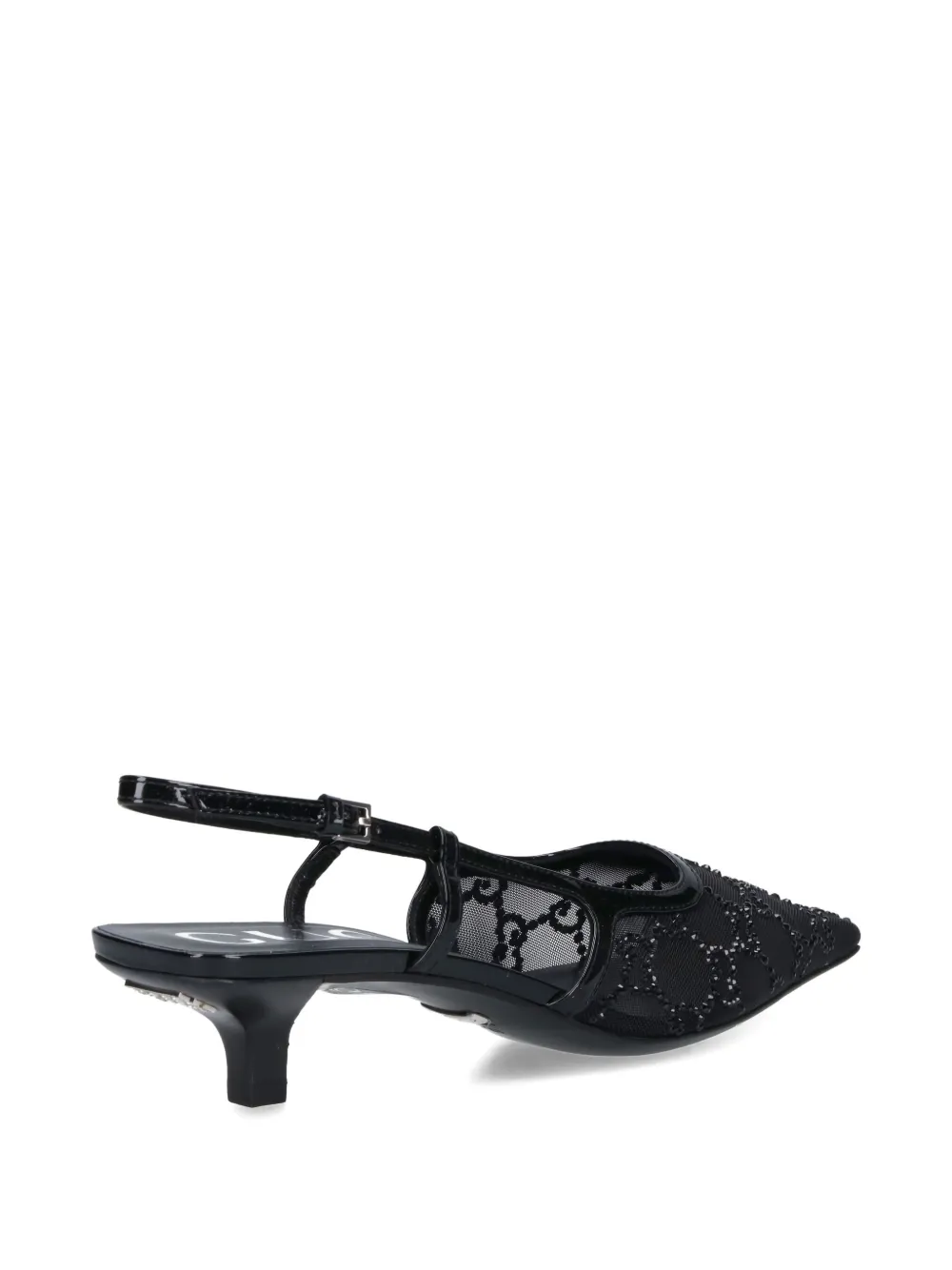 Gucci 35mm slingback pumps met kristallen Zwart