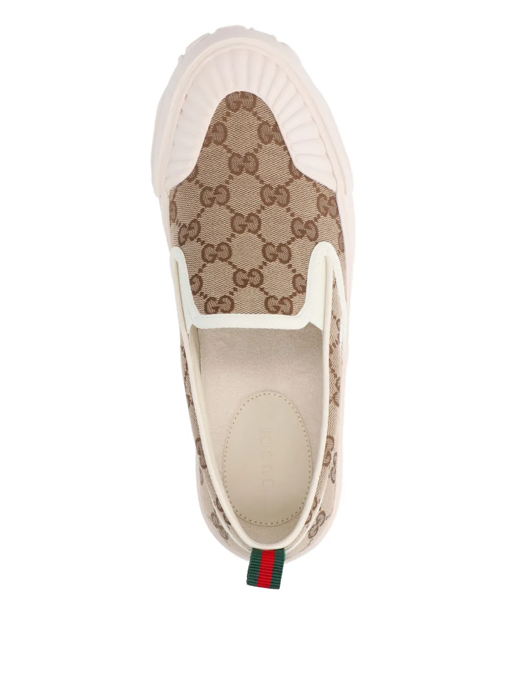 Gucci Logo-pattern Slip-on Sneakers In White