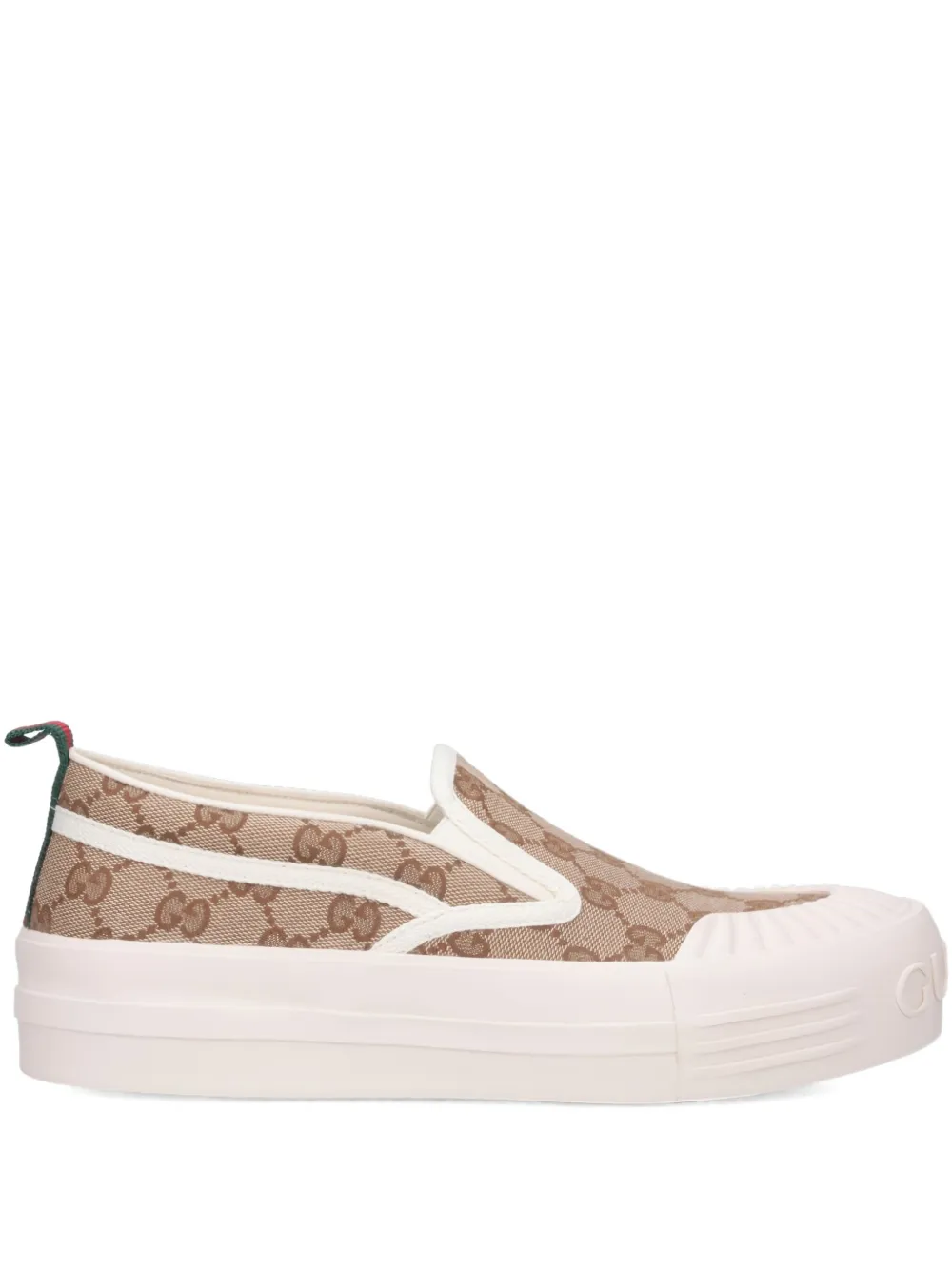 Gucci Logo-pattern Slip-on Sneakers In White