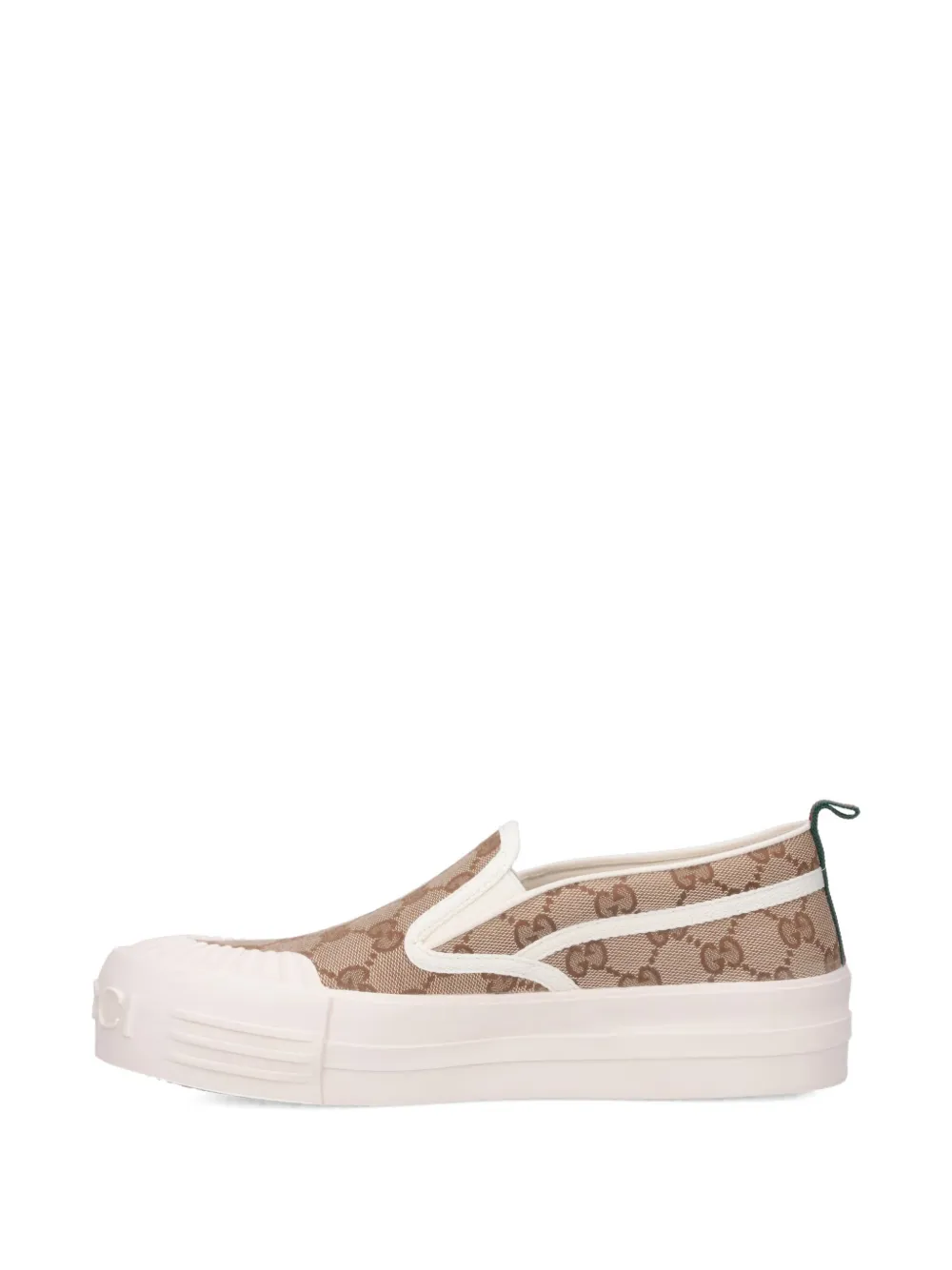 Gucci Logo-pattern Slip-on Sneakers In White