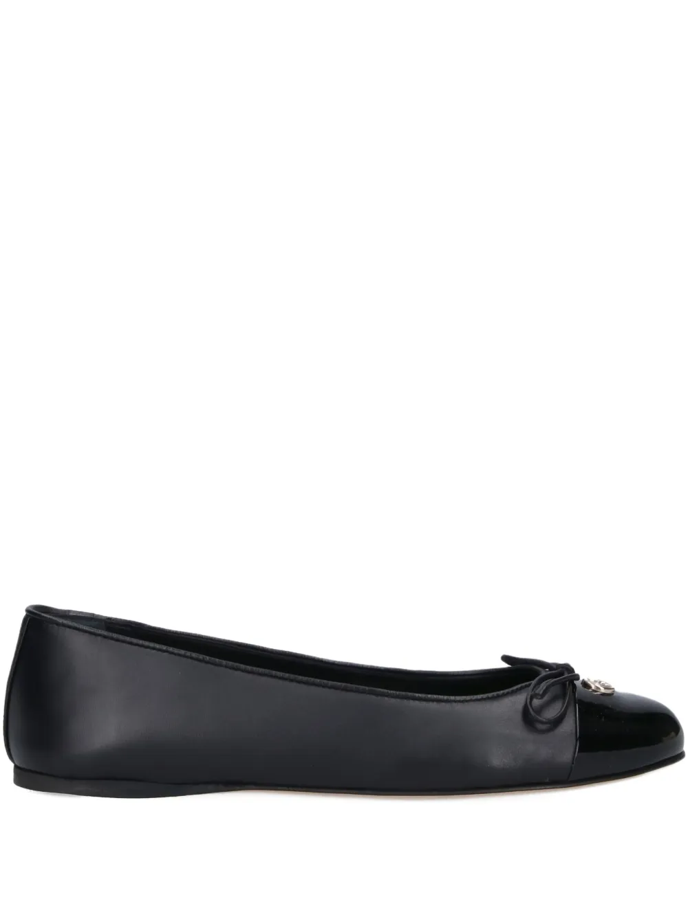 Gucci Logo Ballerina Slides In Black