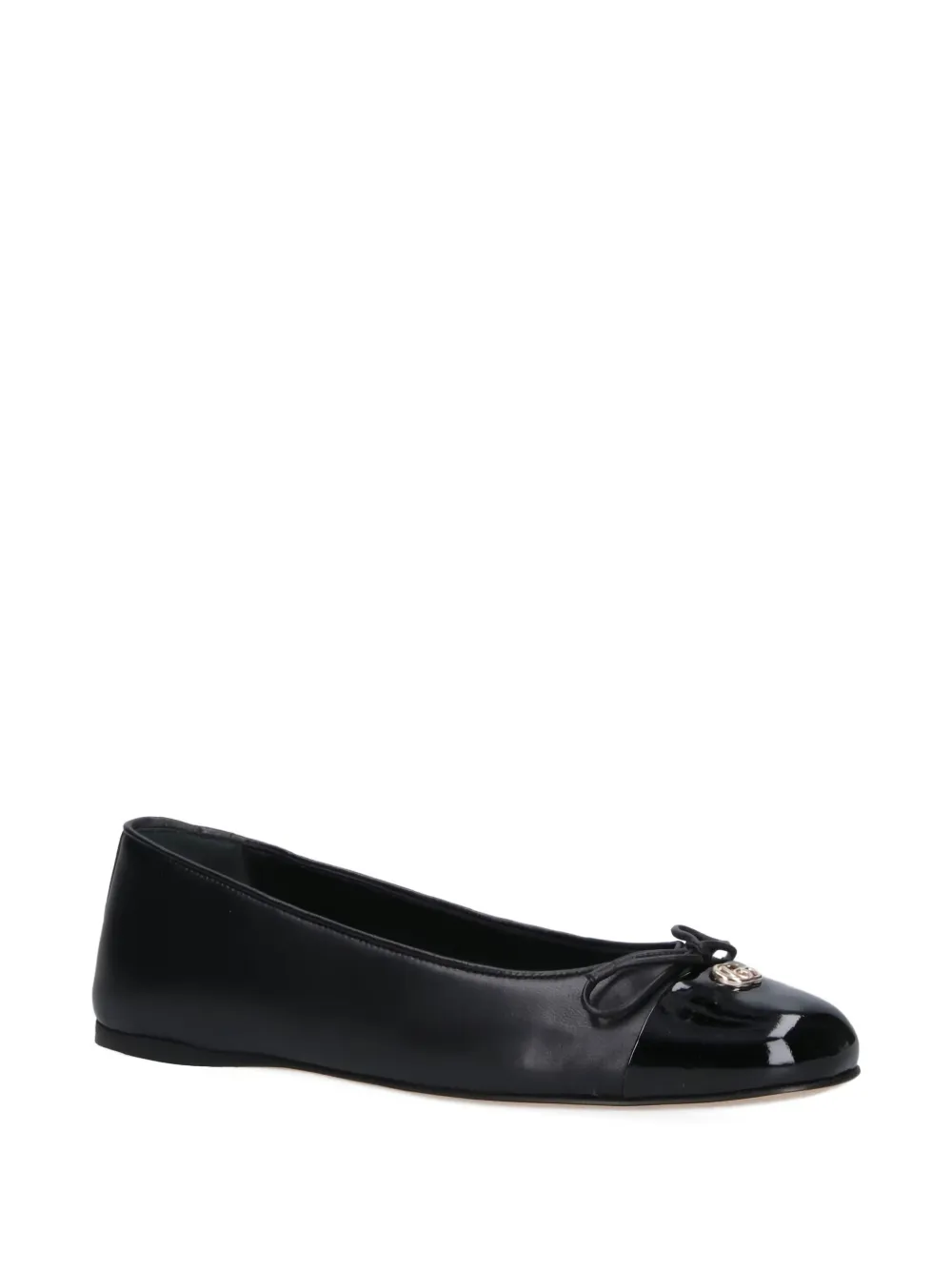 Gucci Logo Ballerina Slides In Black