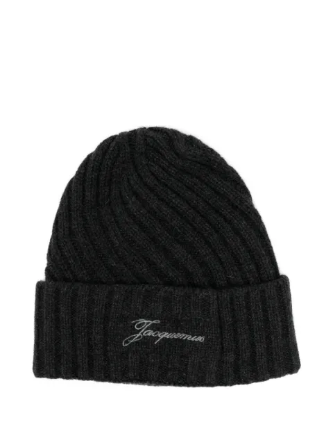 Jacquemus logo-embroidered beanie