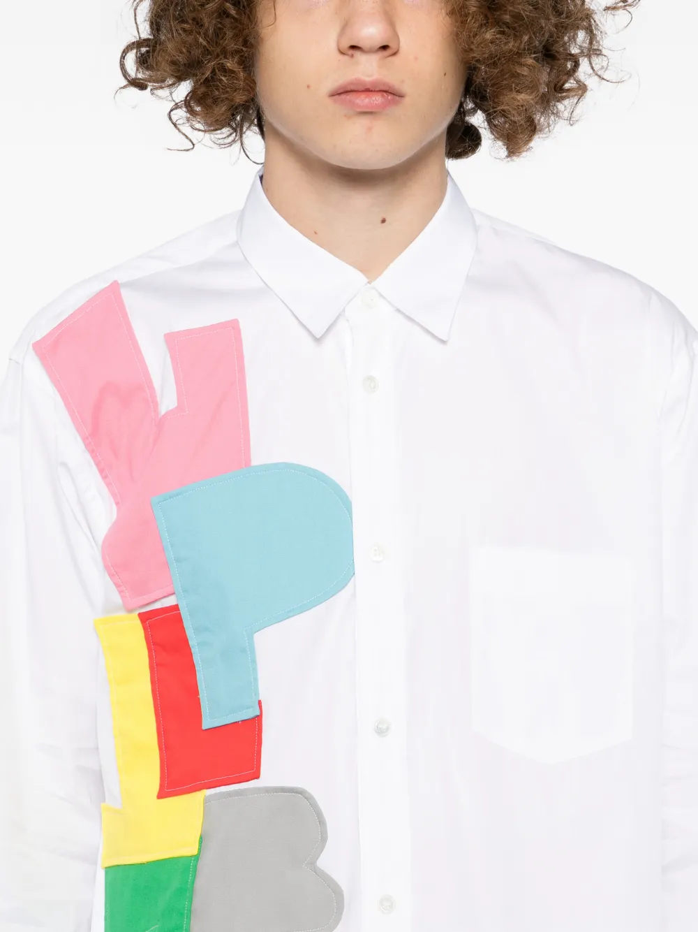 Comme Des Garçons Shirt Overhemd met grafische patch Wit