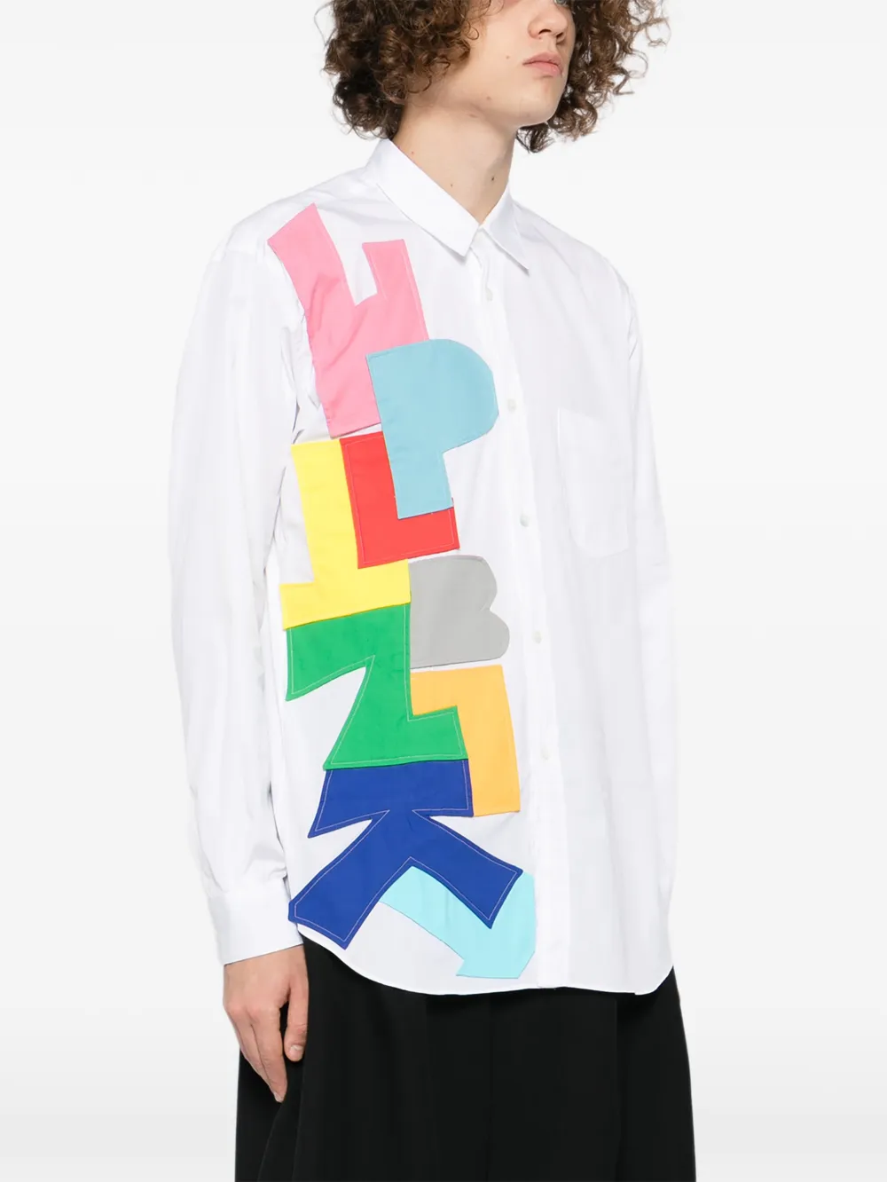 Comme Des Garçons Shirt Overhemd met grafische patch Wit