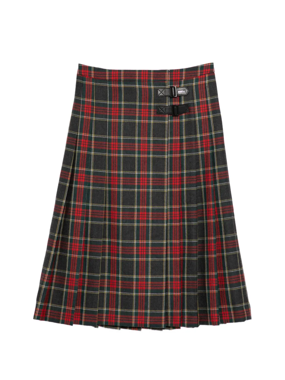Juunj Plaid Pleated Skirt In Red