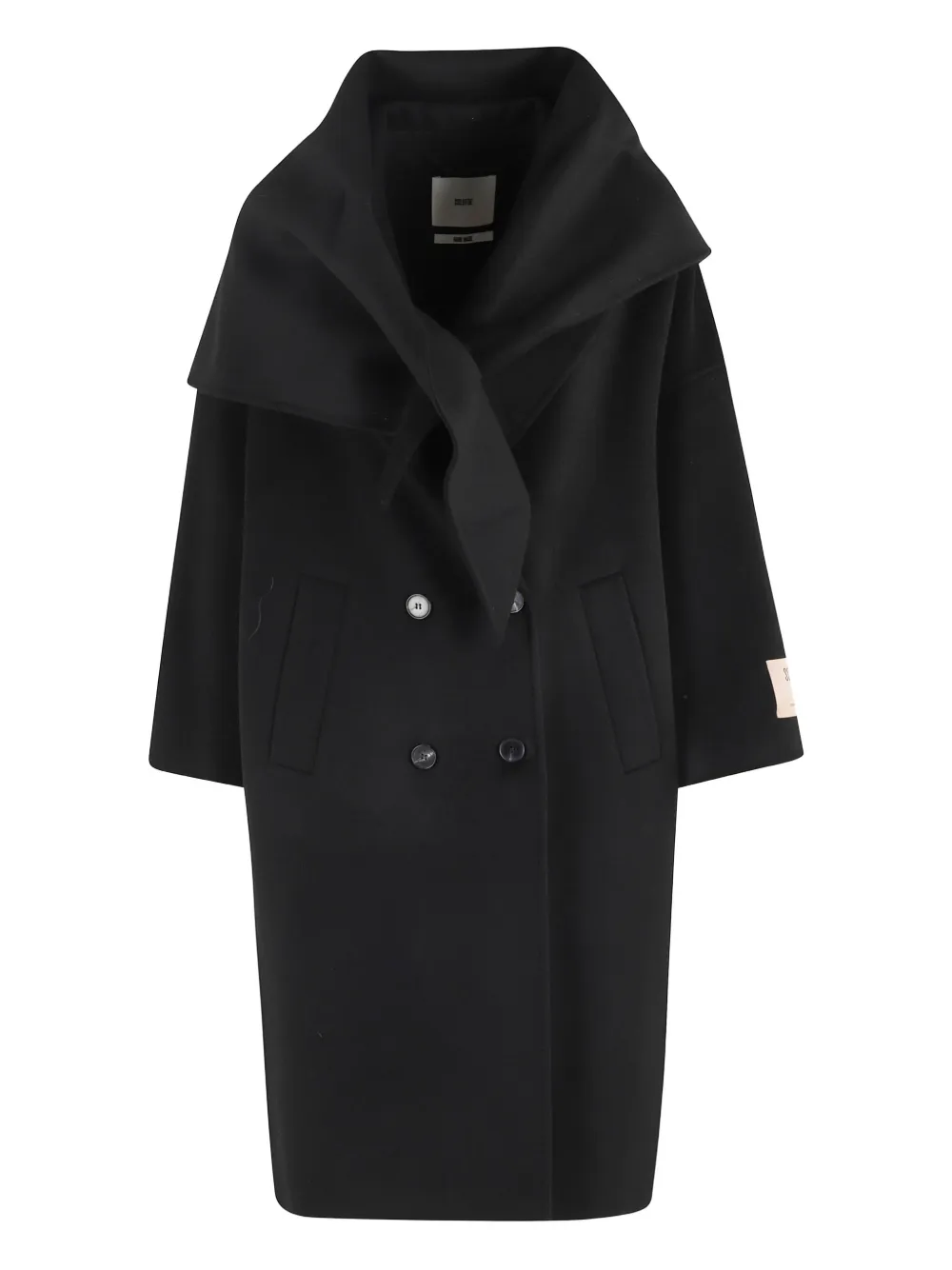 SOLOTRE double-breasted coat | Black | Image 1