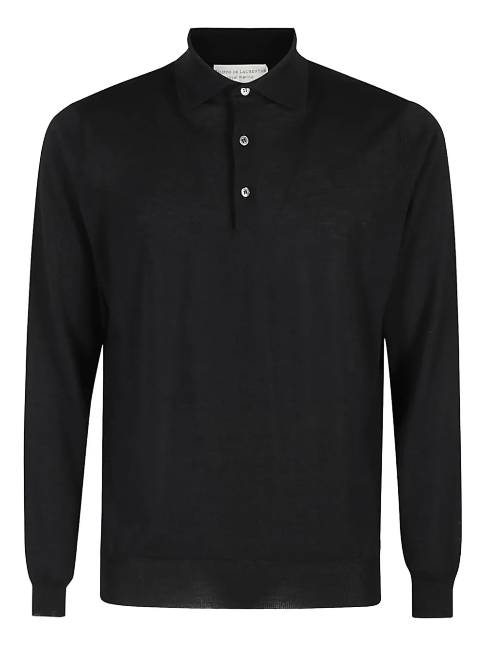 Filippo De Laurentiis long-sleeve polo shirt | Black | Image 1