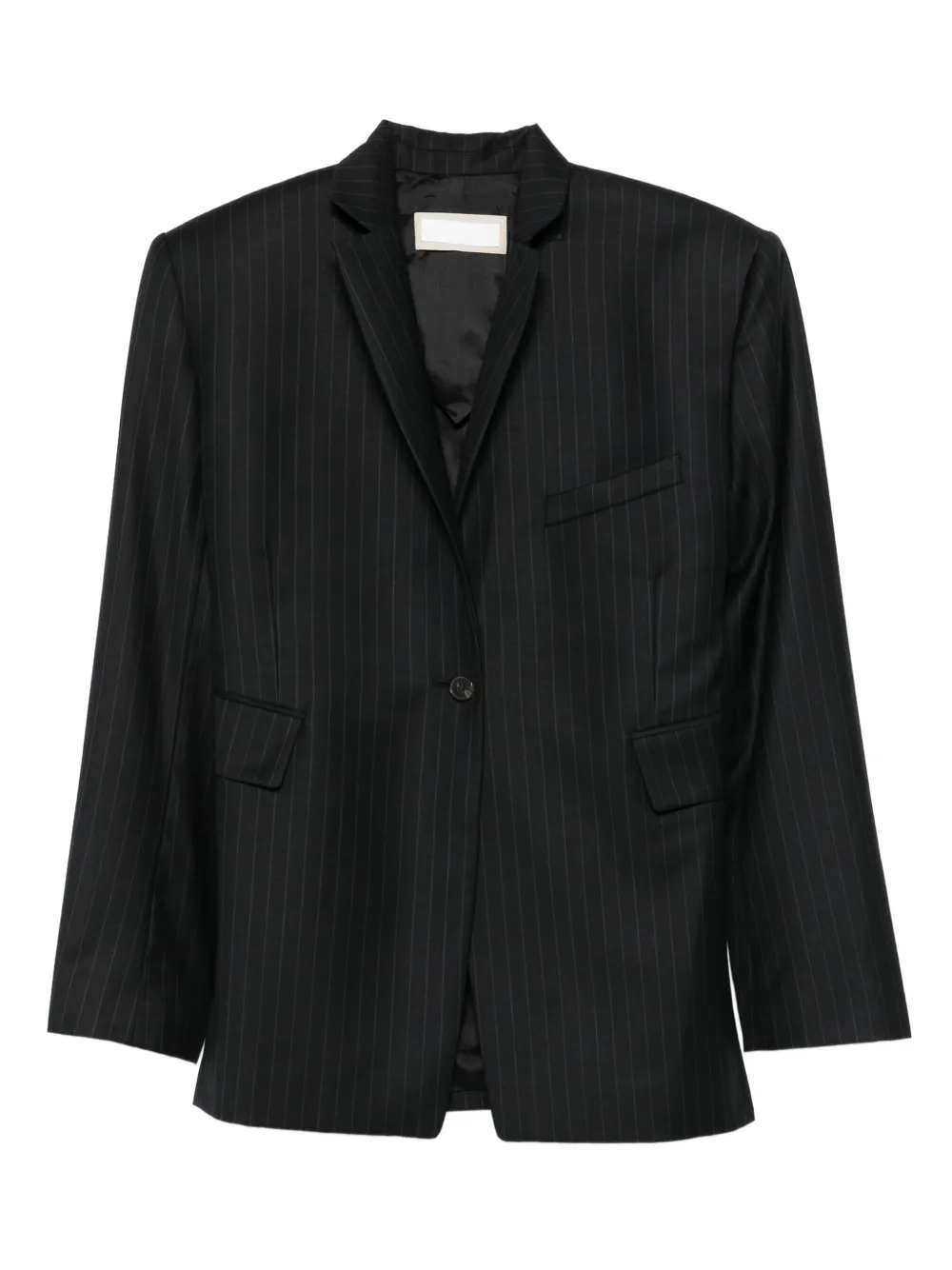 LITKOVSKA twist-detail pinstriped blazer | Black | Image 1