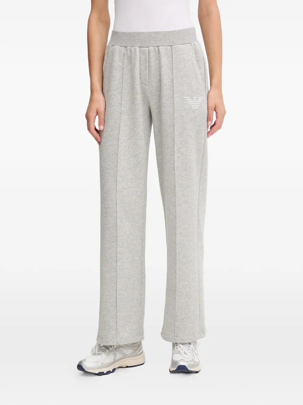 Emporio Armani logo-embroidered track pants - Grigio