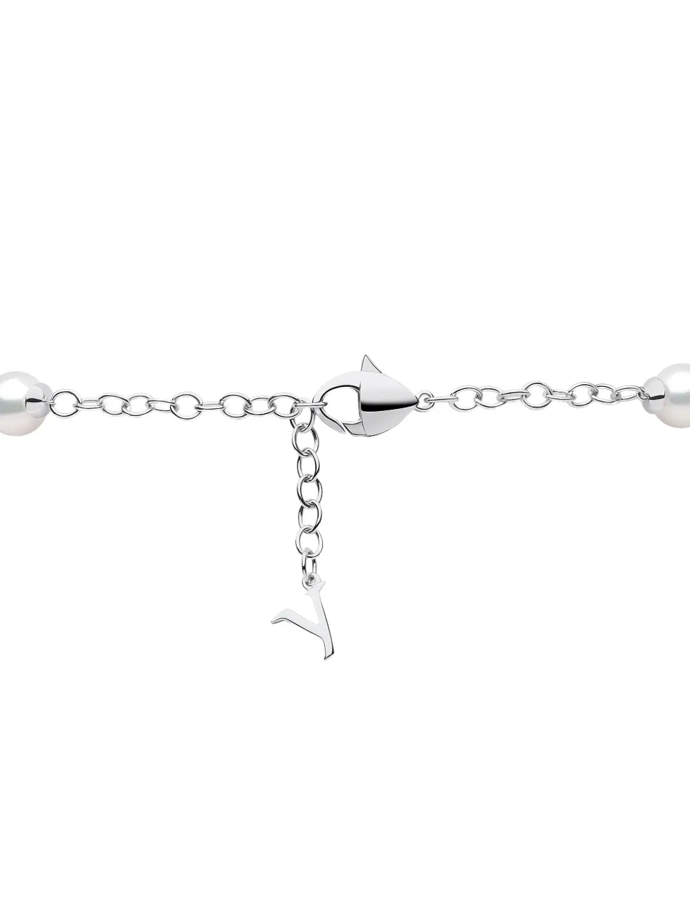 Yoko London pearl 18mm circle necklace - Zilver