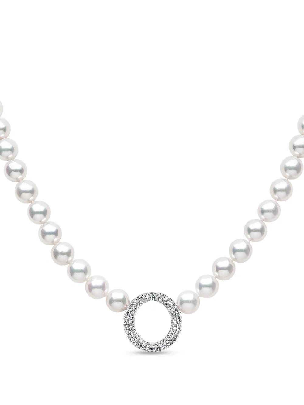 Yoko London pearl 18mm circle necklace - Silber