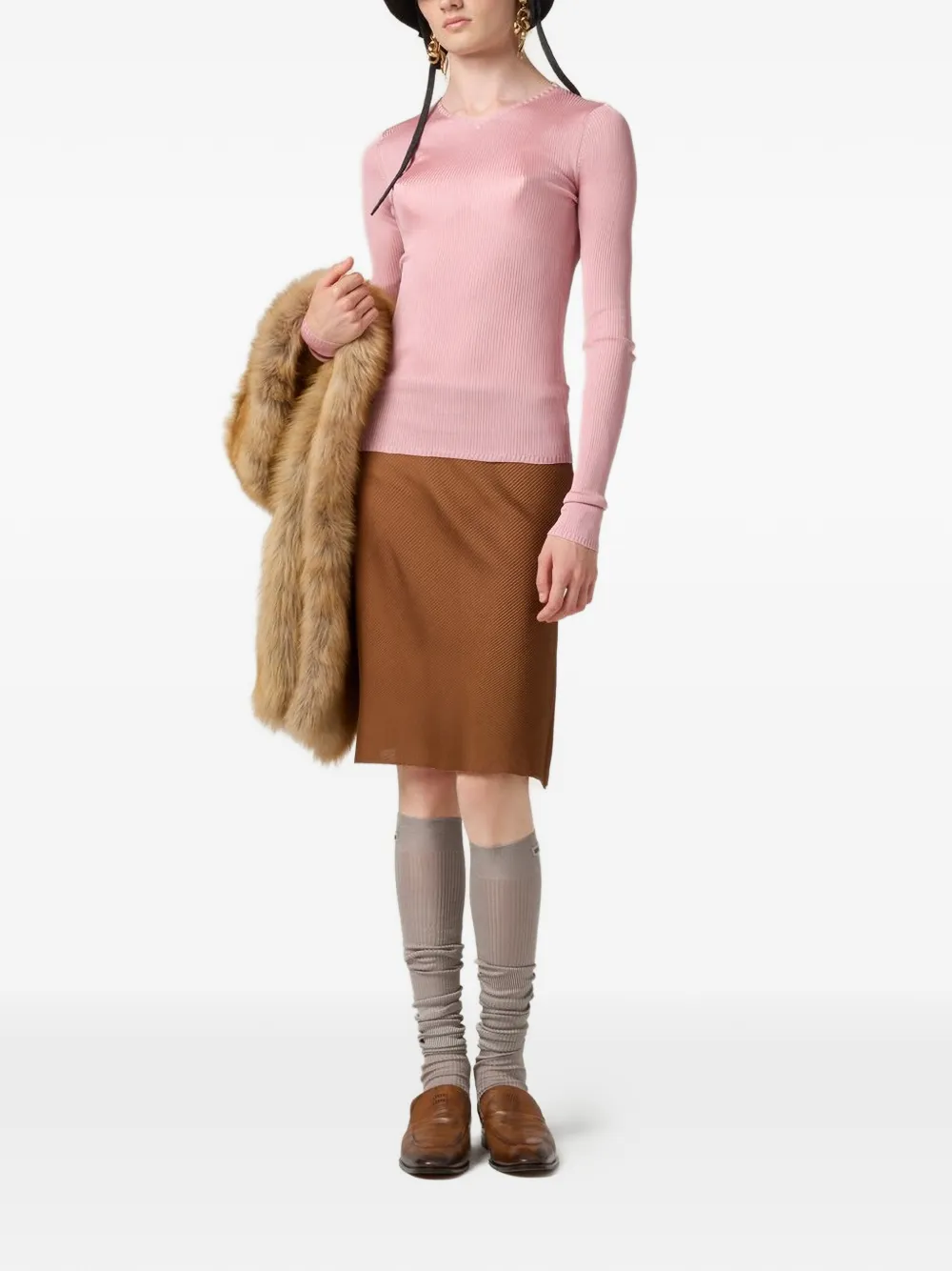 Miu Top met V-hals Roze