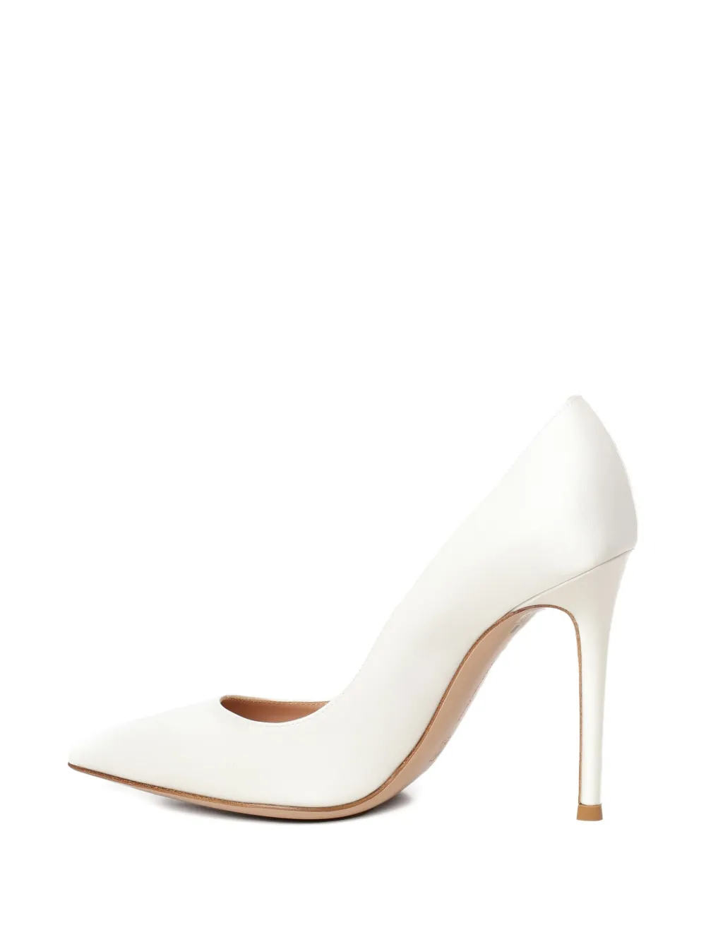 Gianvito Rossi 105mm Leather Heeled Pumps In White