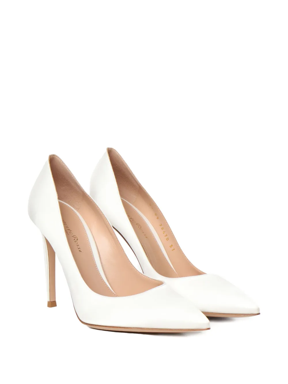Gianvito Rossi 105mm Leather Heeled Pumps In White