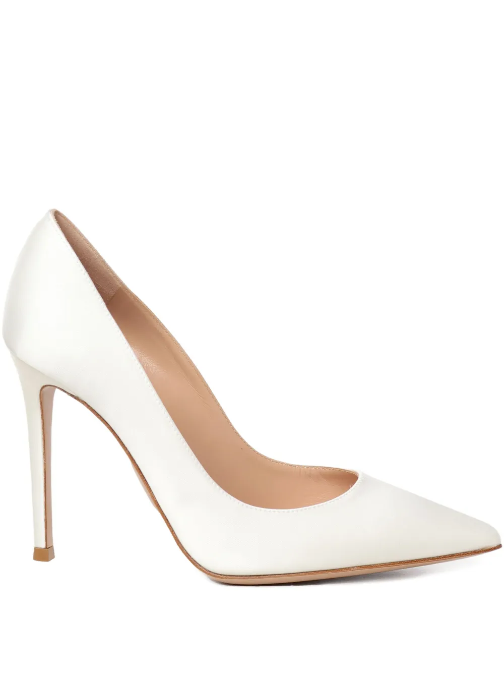 Gianvito Rossi 105mm Leather Heeled Pumps In White