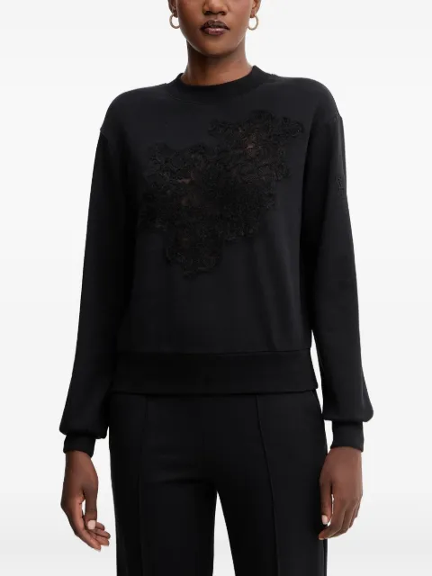 Ermanno Scervino lace-appliqué long-sleeve sweatshirt