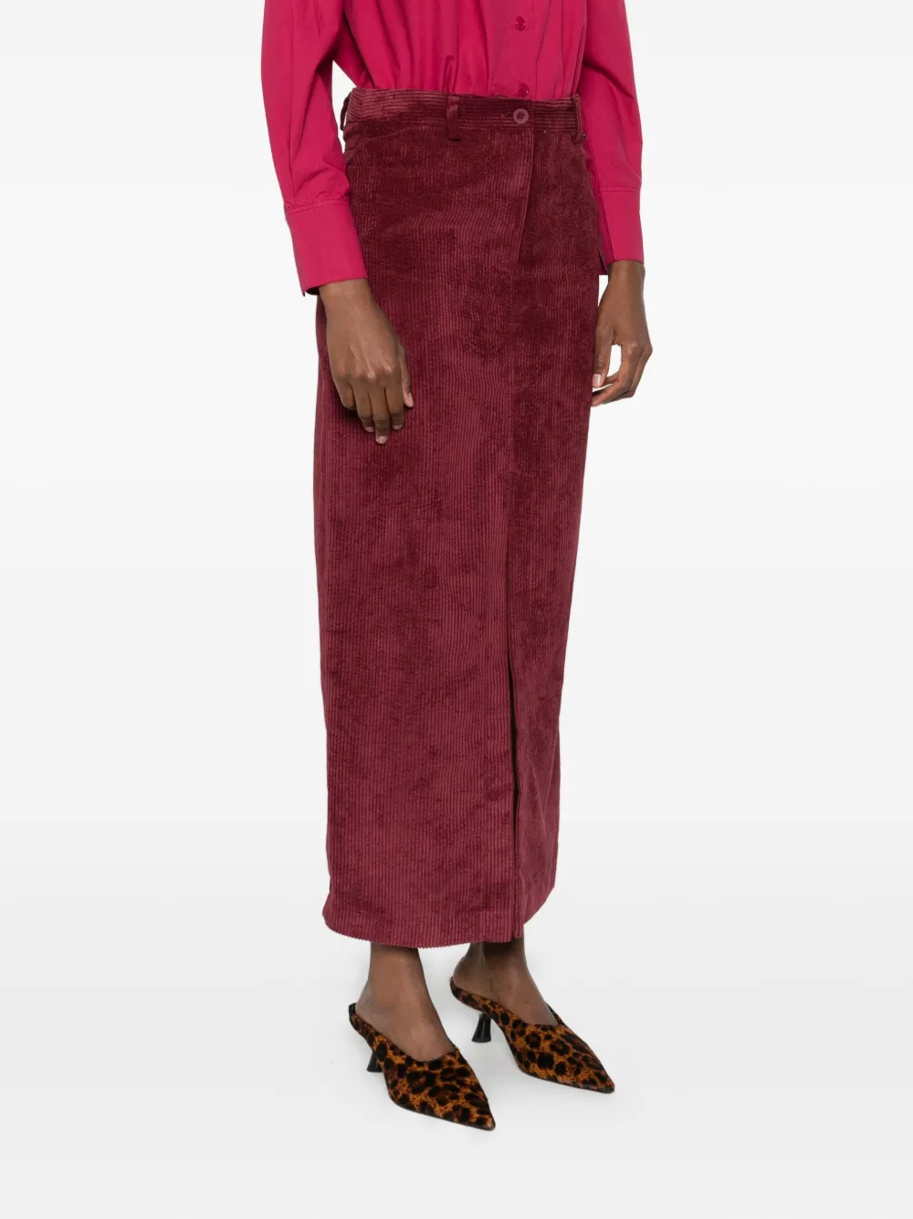 Dixie Corduroy Skirt In Red