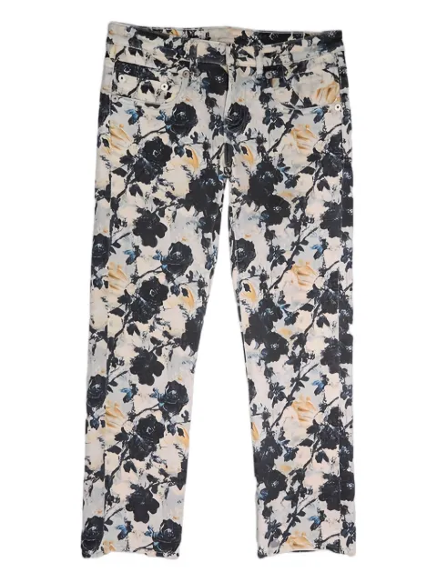 R13 floral-pattern trousers