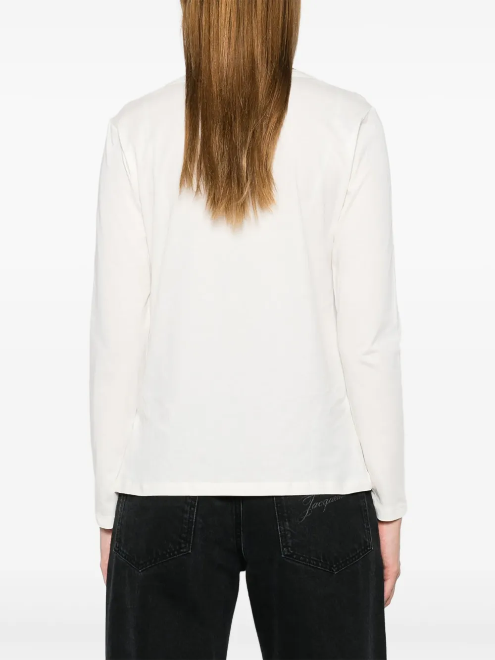 LIU JO T-shirt met logodetail en lange mouwen Wit